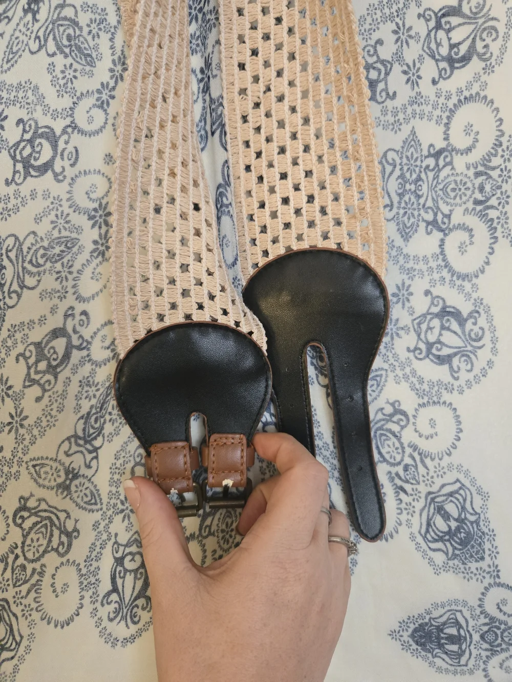 4/$15 Cream Lace Boho Cottagecore Fairycore Women's Stretch Woven Belt 42
